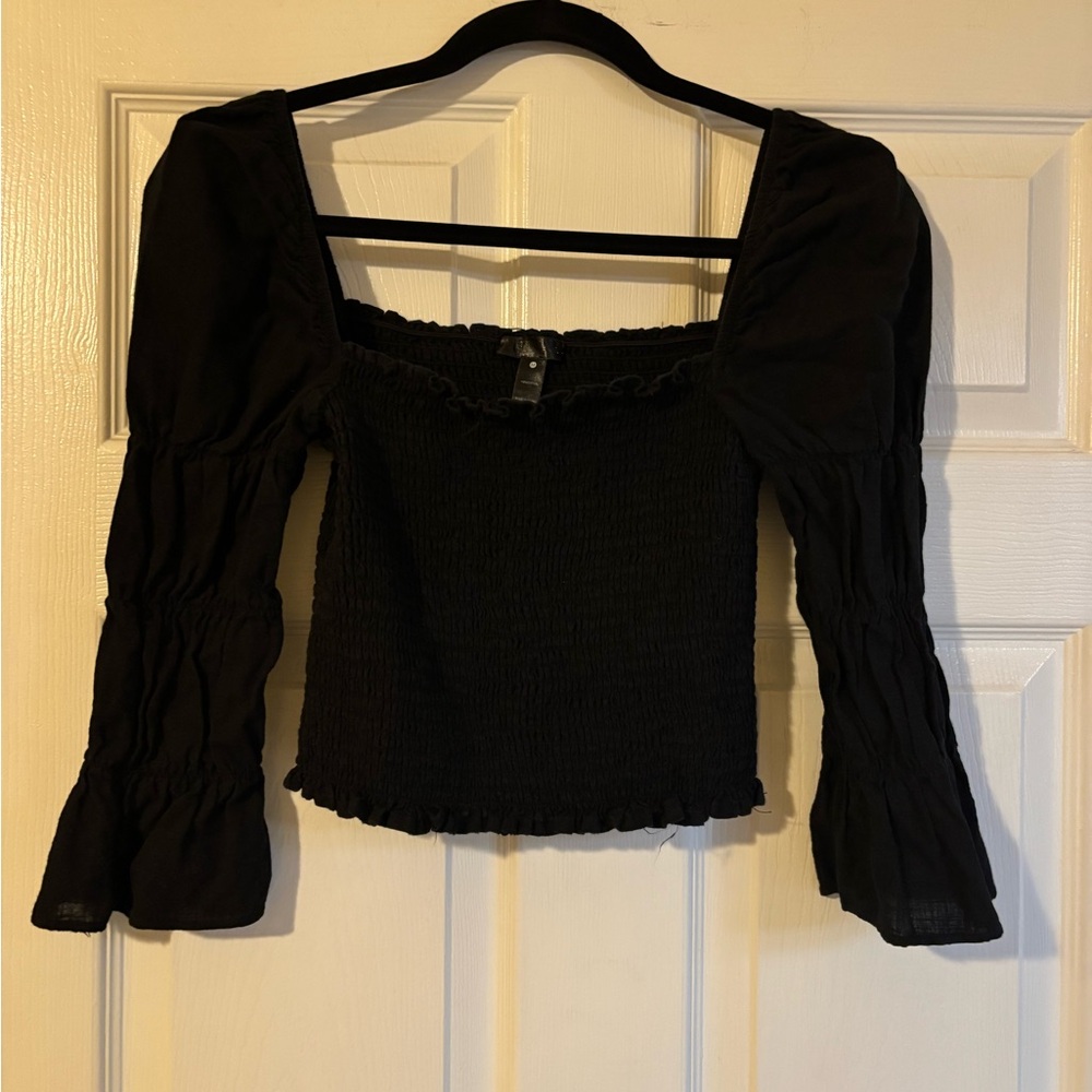 Aqua Elegant Black Women's Top